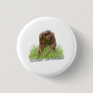 Hairless Chimp Tough As Steel 1 Inch Round Button