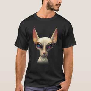 Hairless Sphynx Cat Alien UFO Portrait 1 T-Shirt