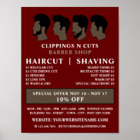 Hairstyles, Men's Barbers Advertising