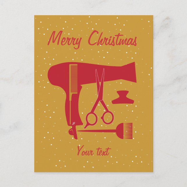 Hairstyles tools holiday postcard (Front)