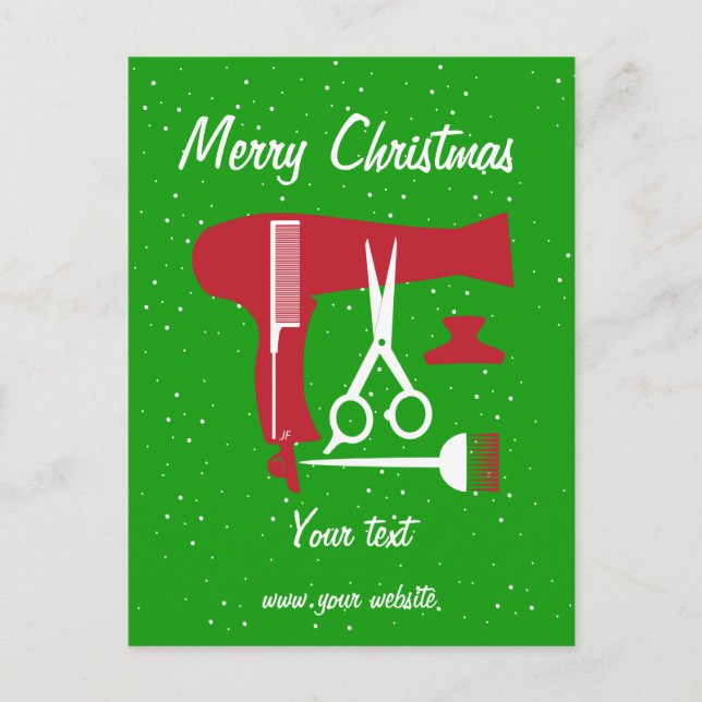 Hairstyles tools holiday postcard (Front)