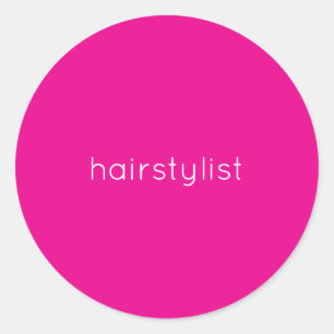 Hairstylist Hairdresser Pink Spa Salon Wedding Classic Round Sticker