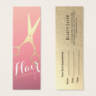 Hairstylist Makeup Salon Modern Pink Gold Scissors