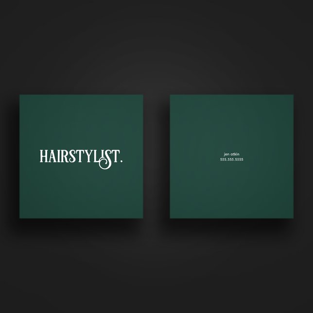 Hairstylist Modern Professional Minimalist Simple Square Business Card (Creator Uploaded)