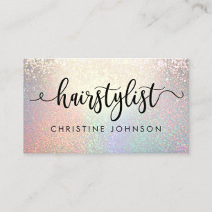 hairstylist modern script business card