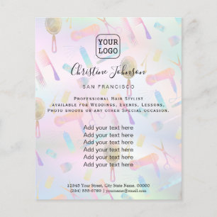 hairstylist pastel colours pattern flyer