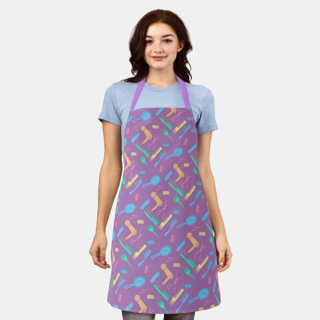 hairstylist pattern apron (Worn)