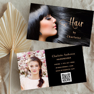 Hairstylist photo script beauty QR code Business Card