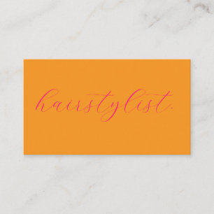 Hairstylist Pink Orange Colourful Hairdresser 2026 Business Card