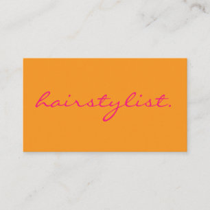 Hairstylist Pink Orange Colourful Hairdresser Salo Business Card