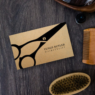 Hairstylist Scissor Kraft Business Card