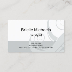 Hairstylist Simple Grey Hair Curl Hair Salon Business Card