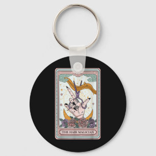 Hairstylist Tarot Card Gothic Hairdresser Salon Ha Keychain