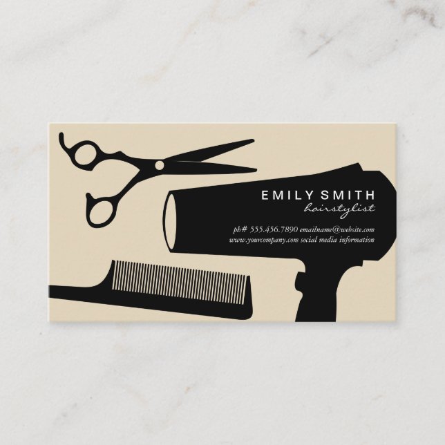 Hairstylist Tools Business Card (Front)