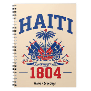 Haiti 1804 Patriotic Vintage Flag Graphic Heritage Notebook