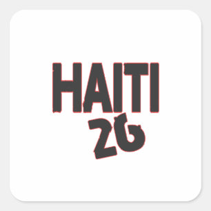 Haiti 26 text square sticker