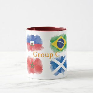 Haiti Brazil Morocco Scotland Watercolor Flag Mug 
