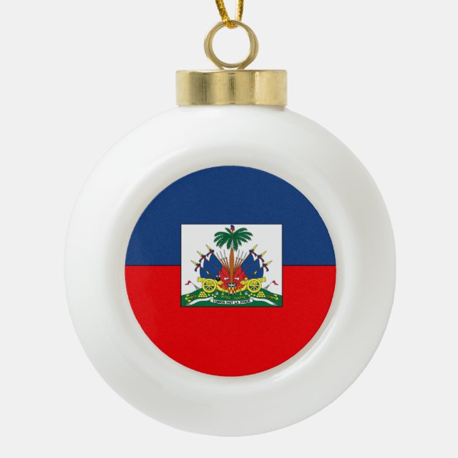 Haiti Ceramic Ball Christmas Ornament (Front)