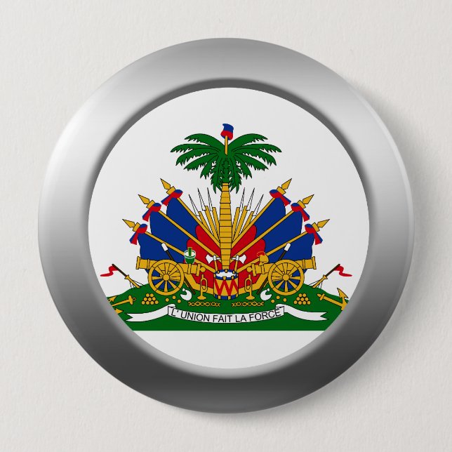 Haiti Coat of Arms 4 Inch Round Button (Front)