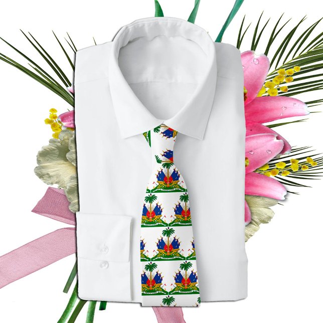 Haiti Coat of arms, Haitian Flag fashion /business Tie (Creator Uploaded)