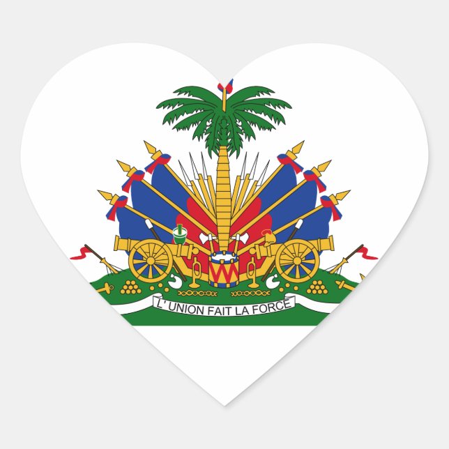 Haiti Coat of arms HT Heart Sticker (Front)