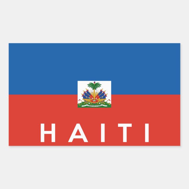 haiti country flag symbol name text sticker (Front)