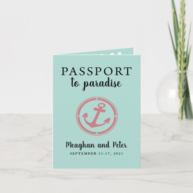 Haiti Cruise Passport Wedding Invitation (Front)