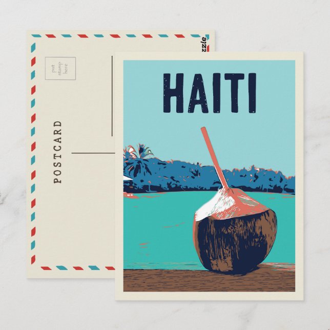 Haiti delicious coconut drink postcard (Front/Back)