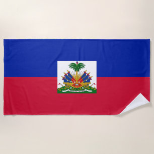 Haiti Flag Beach Towel