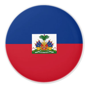 Haiti flag ceramic knob
