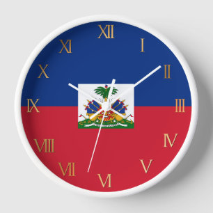 Haiti flag clock