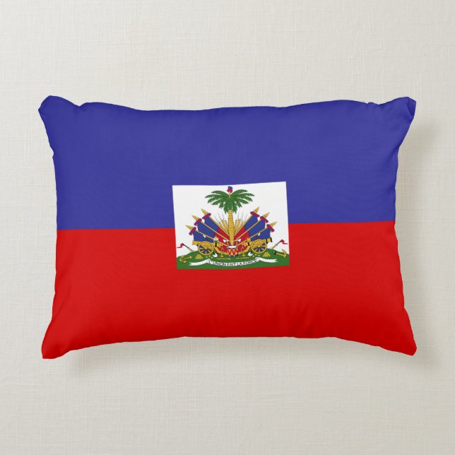 Haiti Flag Decorative Pillow (Front)