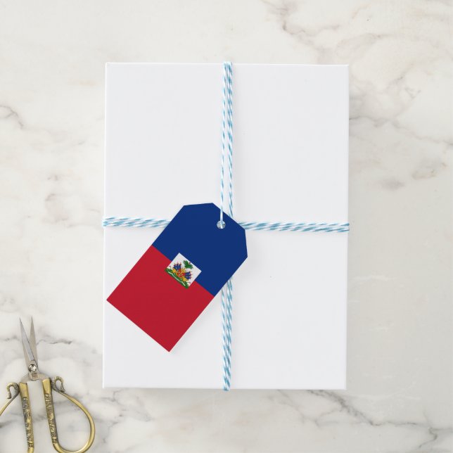 Haiti flag gift tags (With Twine)
