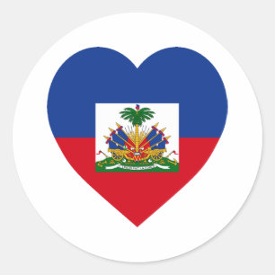 Haiti Flag Heart Classic Round Sticker