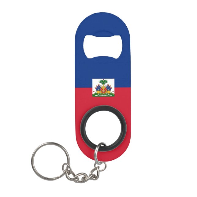 Haiti flag keychain bottle opener (Front)