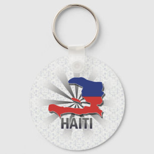 Haiti Flag Map 2.0 Keychain