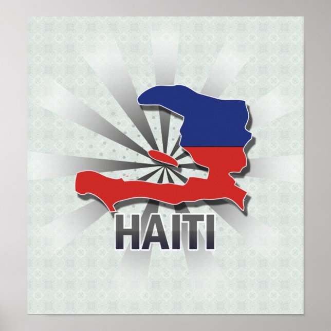 Haiti Flag Map 2.0 Poster (Front)