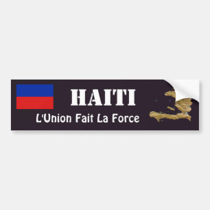 Haiti Flag + Map Bumper Sticker
