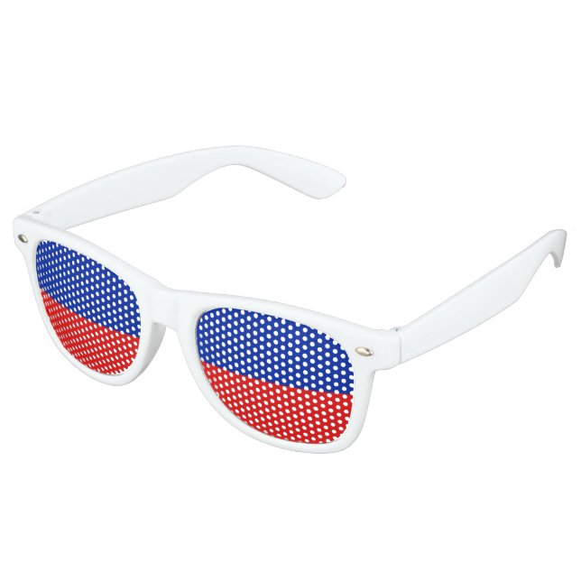Haiti Flag Retro Sunglasses (Angled)