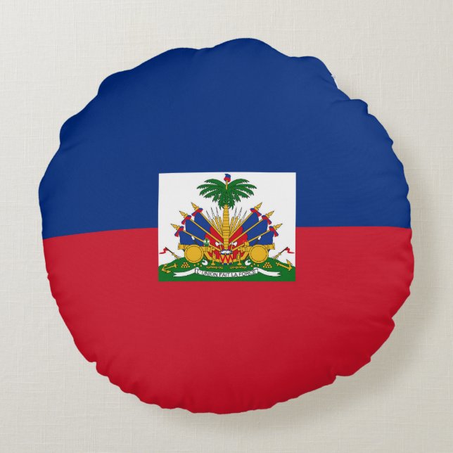 Haiti flag round pillow (Back)
