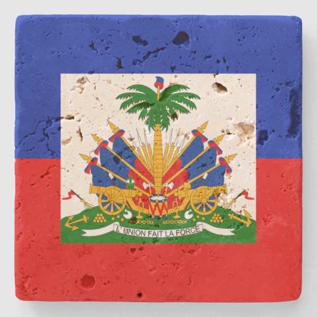 Haiti Flag Stone Coaster (Front)