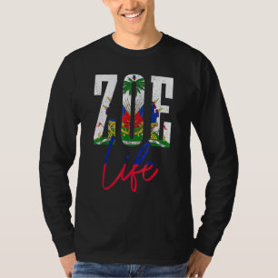 Haiti Flag Zoe Haitian Life Pride Vintage Haiti T-Shirt