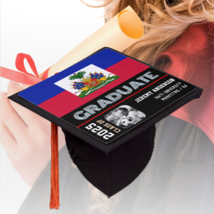Haiti Graduation Hat, Photo, Haitian Flag Cap Topper