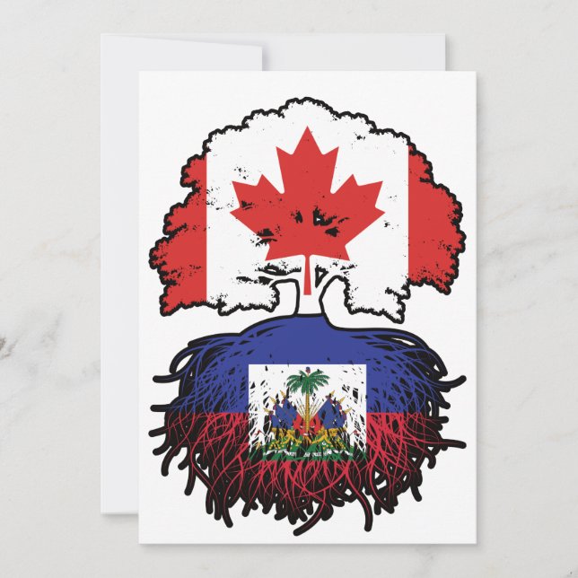 Haiti Haitian Canadian Canada Tree Roots Flag Invitation (Front)