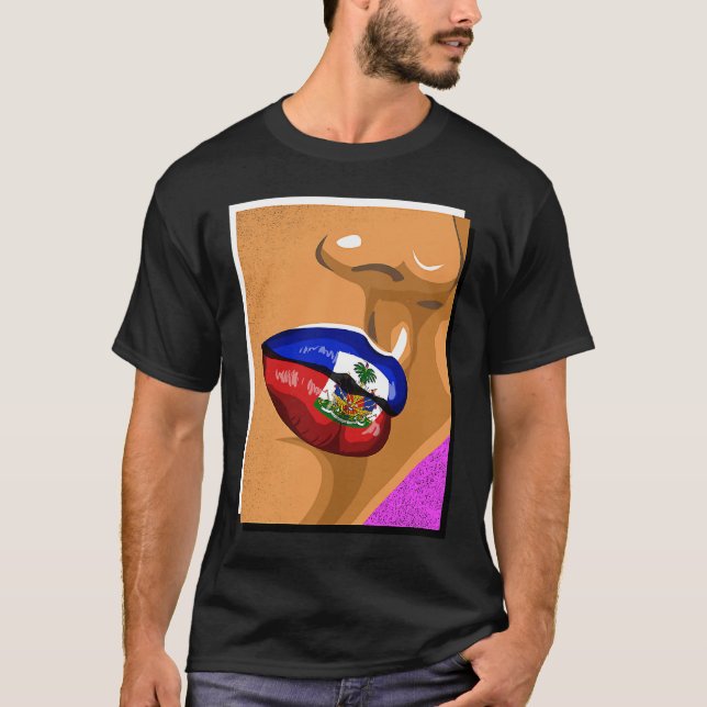 Haiti Haitian Flag Day Creole Proud Woman Happy Ay T-Shirt (Front)