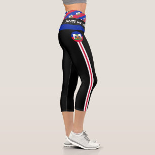 Haiti & Haitian Flag fashion, Fitness, Sports Capri Leggings