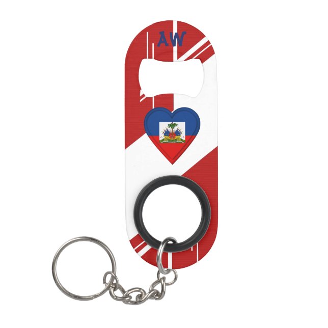 Haiti Haitian Flag Mini Bottle Opener (Front)