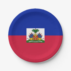 Haiti (Haitian) Flag Paper Plate