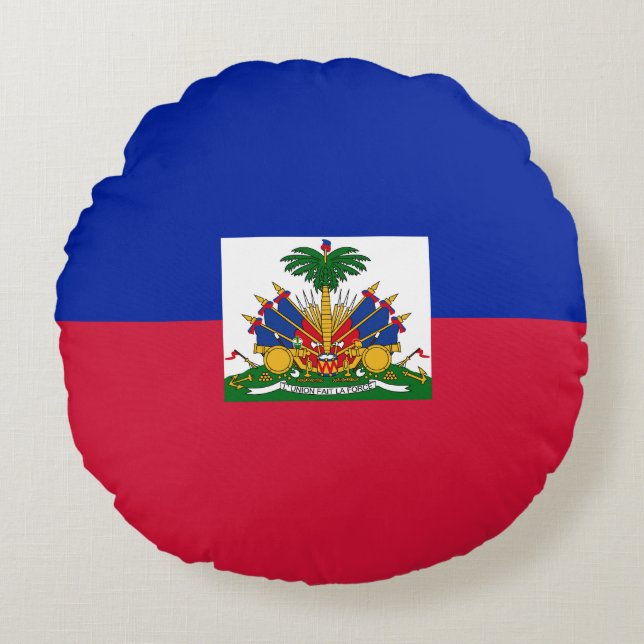 Haiti (Haitian) Flag Round Pillow (Front)