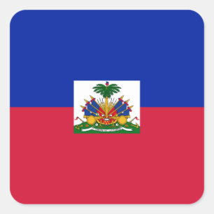Haiti (Haitian) Flag Square Sticker